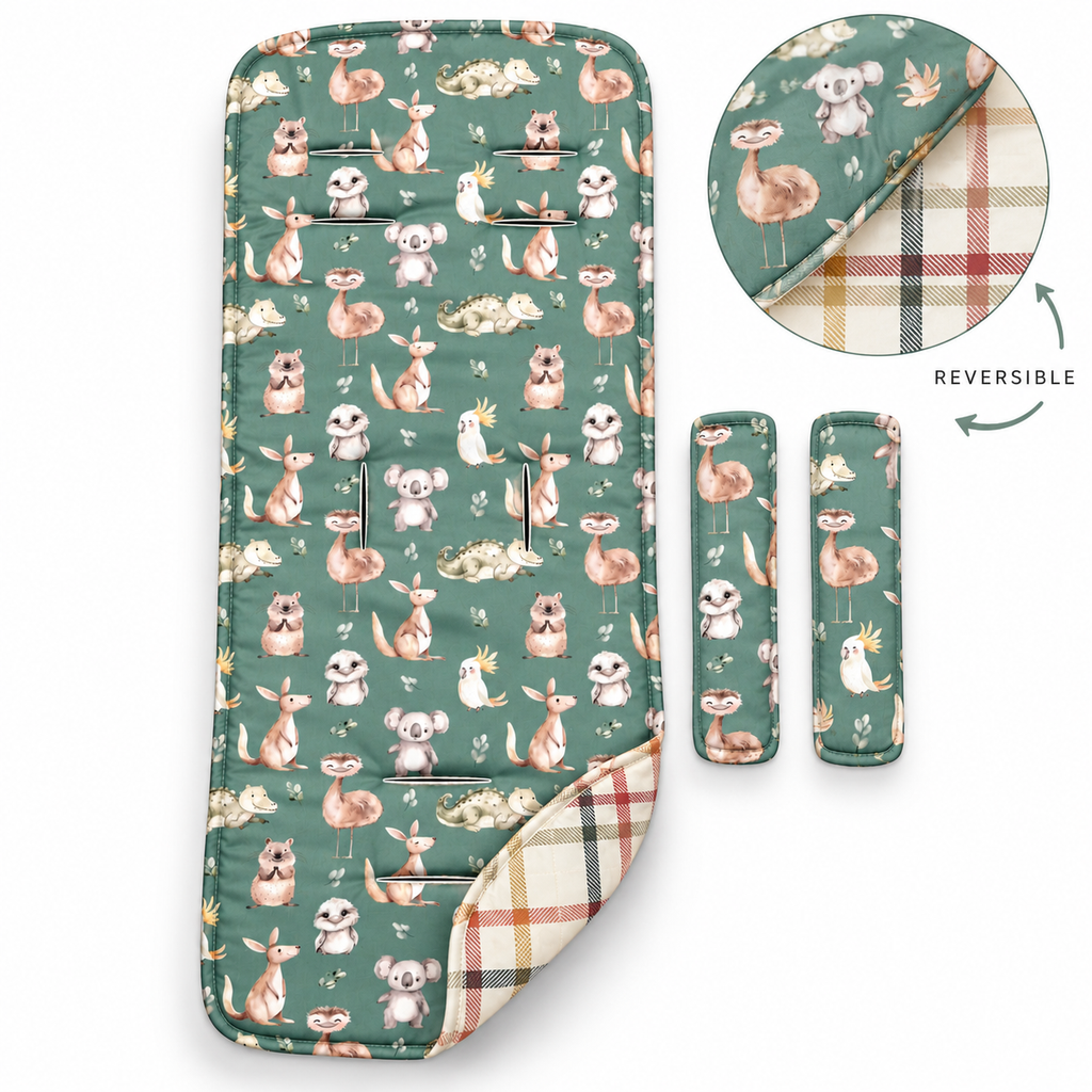 Australian Animal Reversible Pram Liner