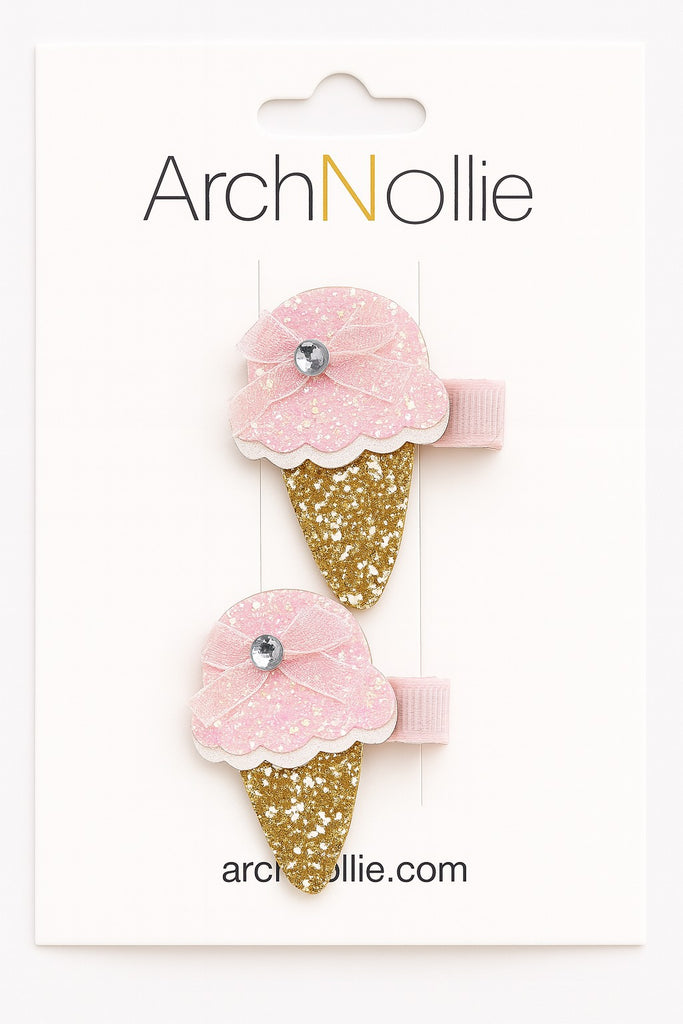 Glitter Ice Cream Hair Clips – Single Clip