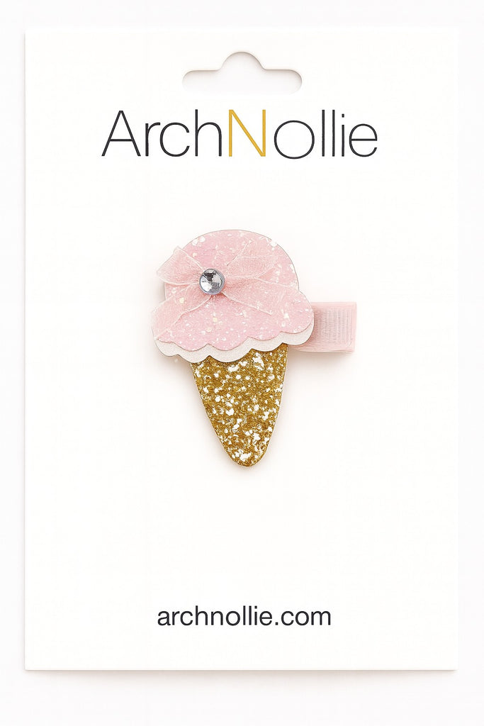 Glitter Ice Cream Hair Clips – Single Clip