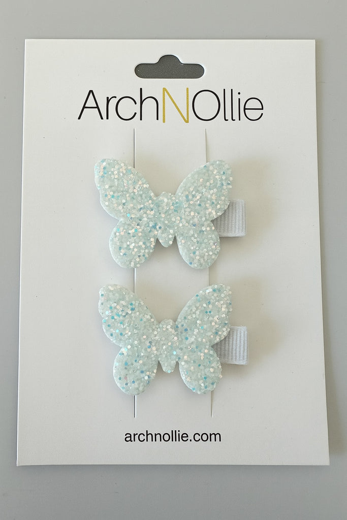 Glitter Butterfly Hair Snaps
