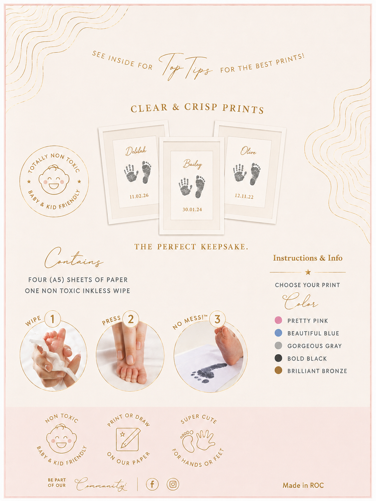 Inkless Print Kit PINK - Footprint & Handprint Print Kit