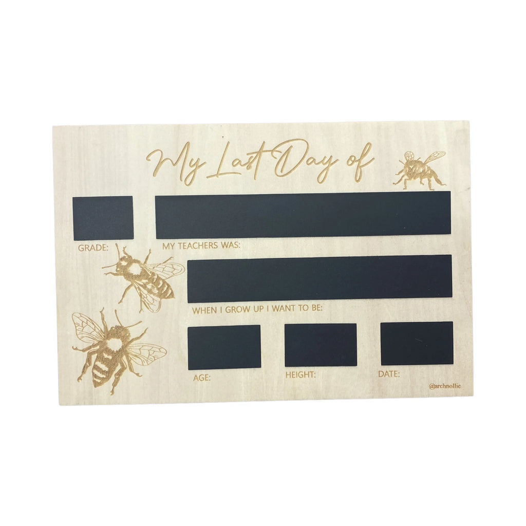 Bee' Reversible First Day / Last day Memory boards Bee