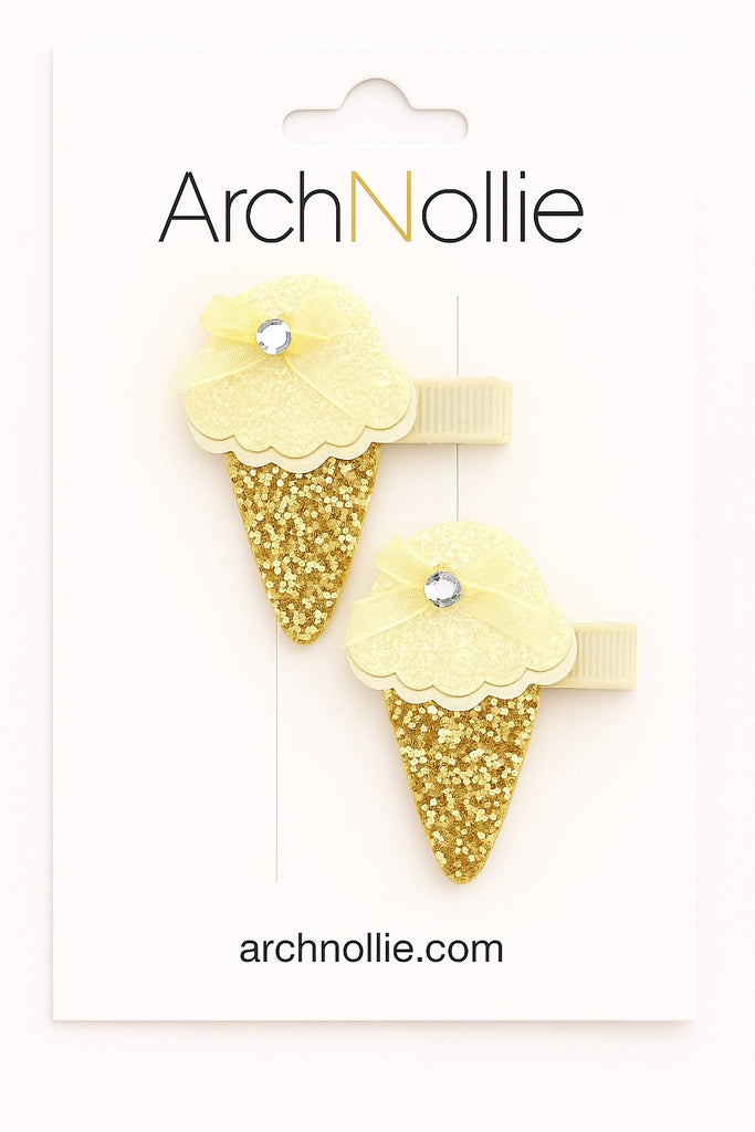 Glitter Ice Cream Hair Clips – Single Clip