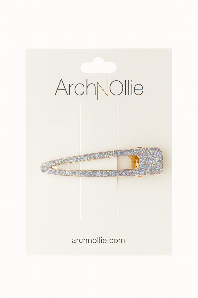 Academy Silver glitter clip