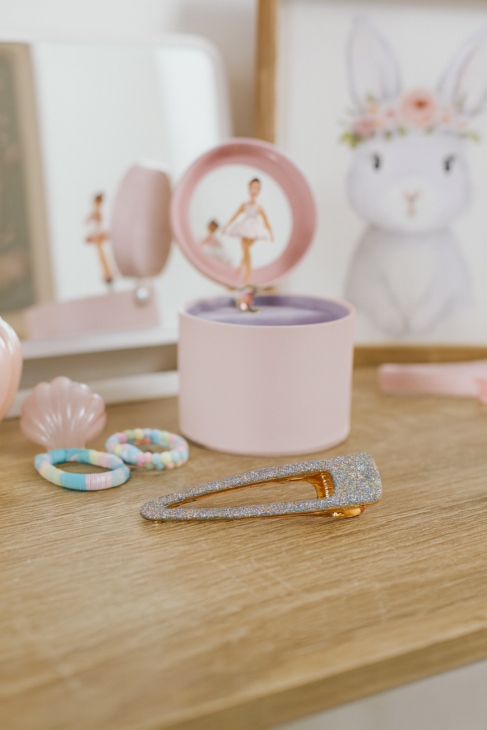 Academy Silver glitter clip