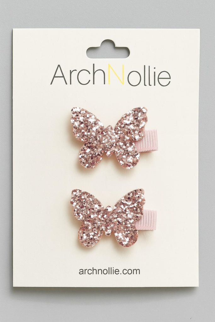 Glitter Butterfly Hair Snaps