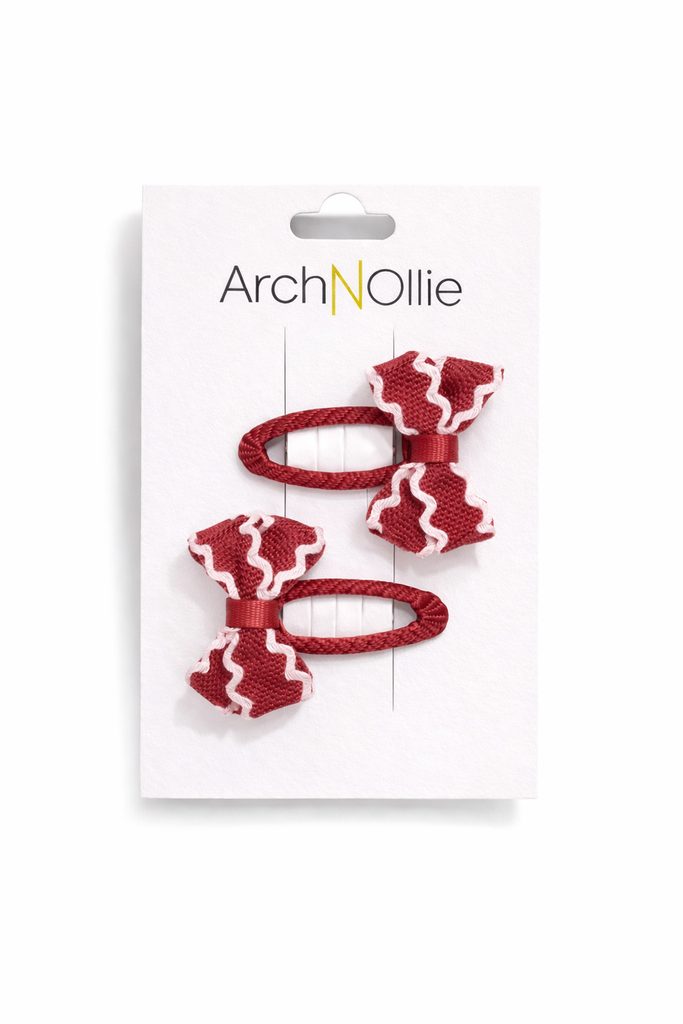 Mini Ric Rac Snap Clip - Ruby