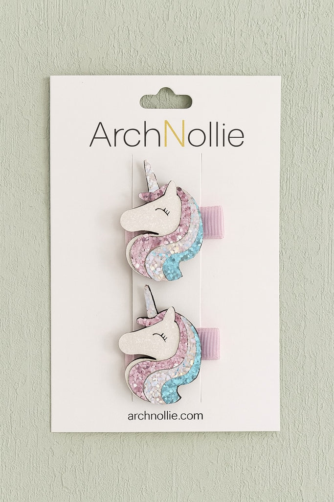 Sparkle Unicorn Hair Clips – Set of 2