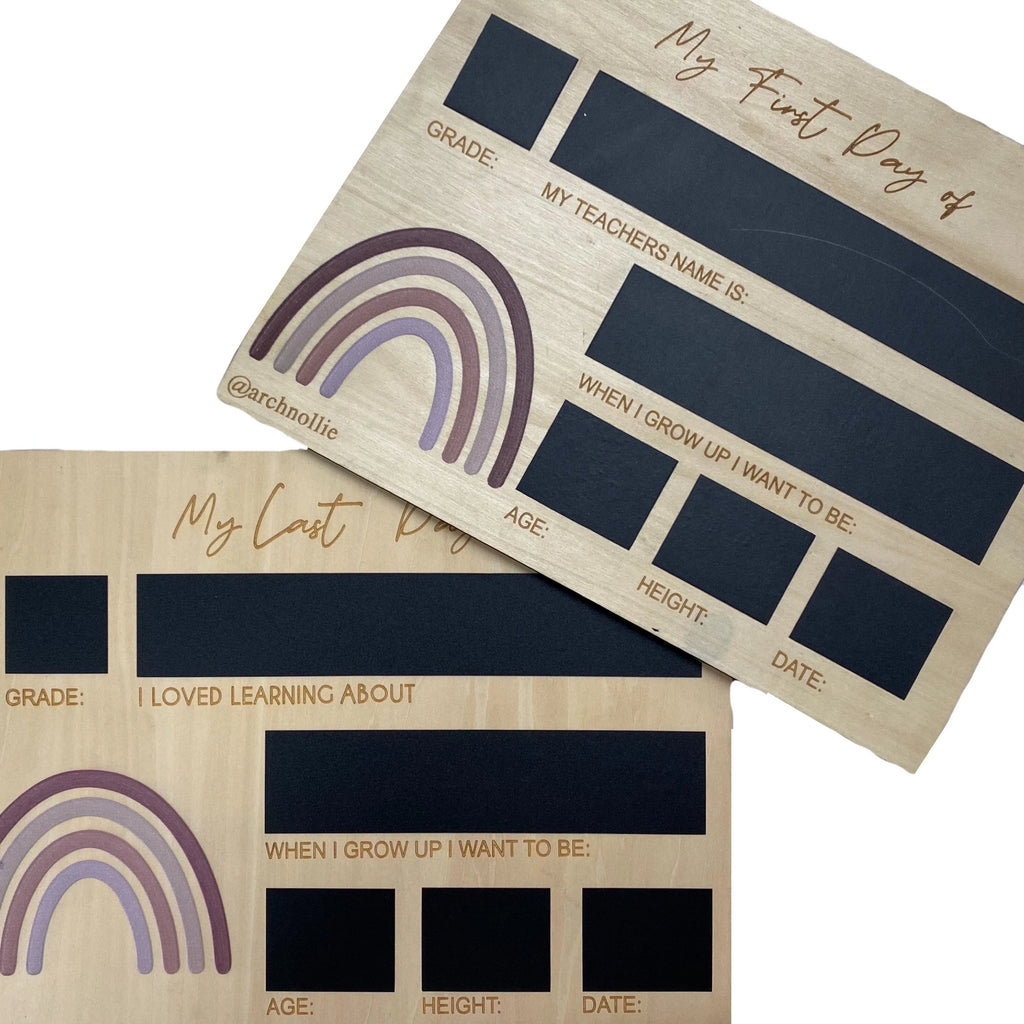 Rainbow Reversible First Day / Last day Memory boards Rainbow