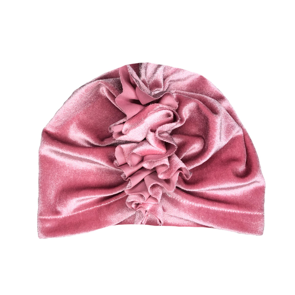 Velvet Ruffle Turban - Multiple colours