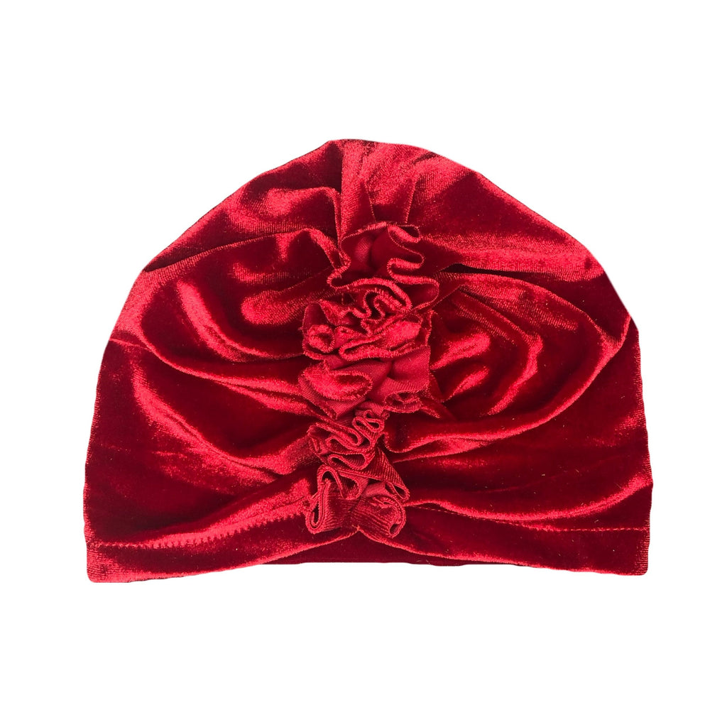 Velvet Ruffle Turban - Multiple colours