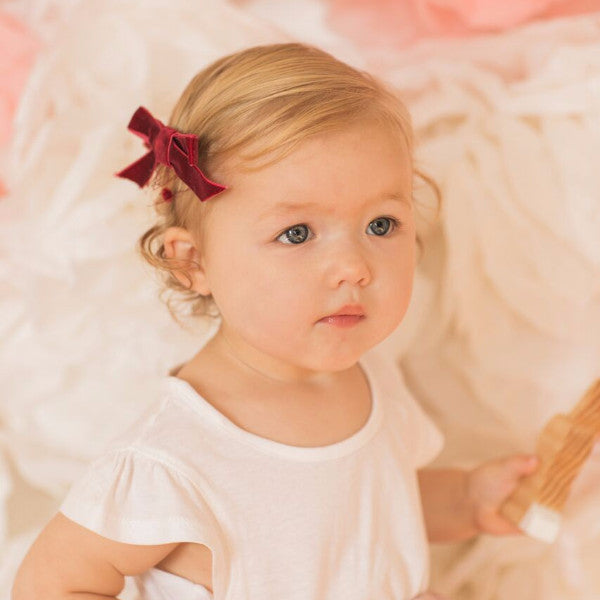 Plush - Velvet Bow on pom pom tulle