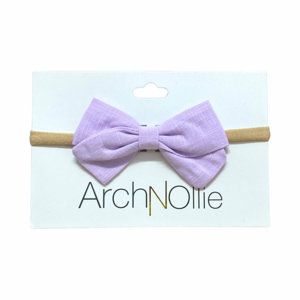 Sophia Linen Bow - Lavender