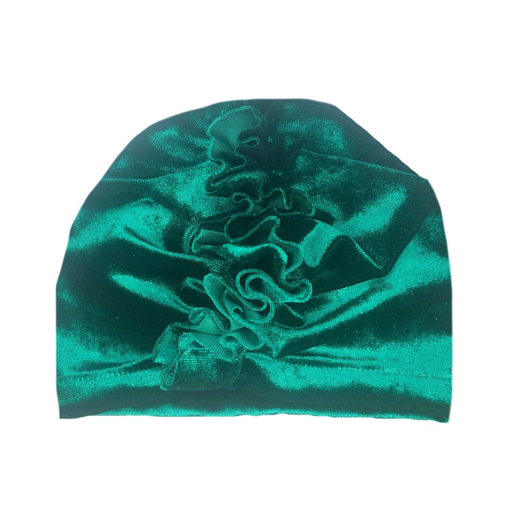 Velvet Ruffle Turban - Multiple colours
