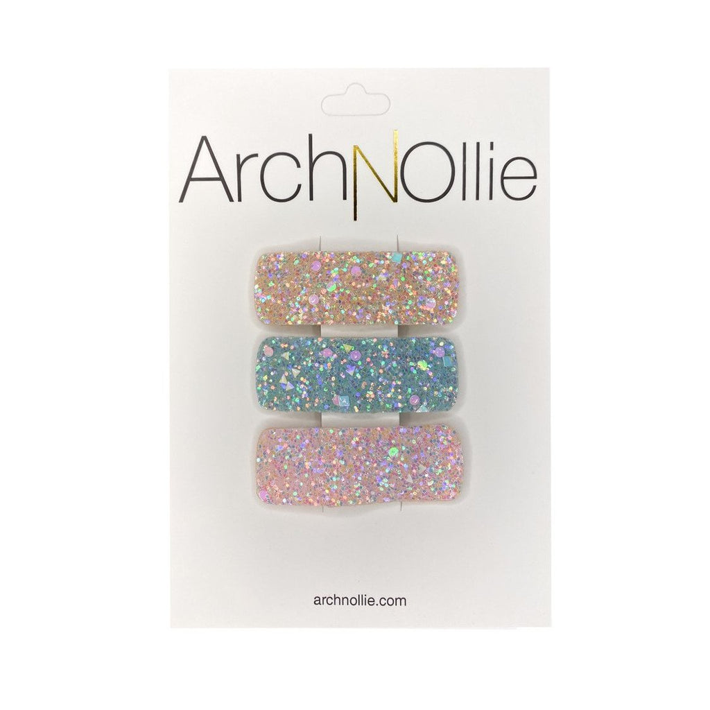 Glitter Flat Snaps x3