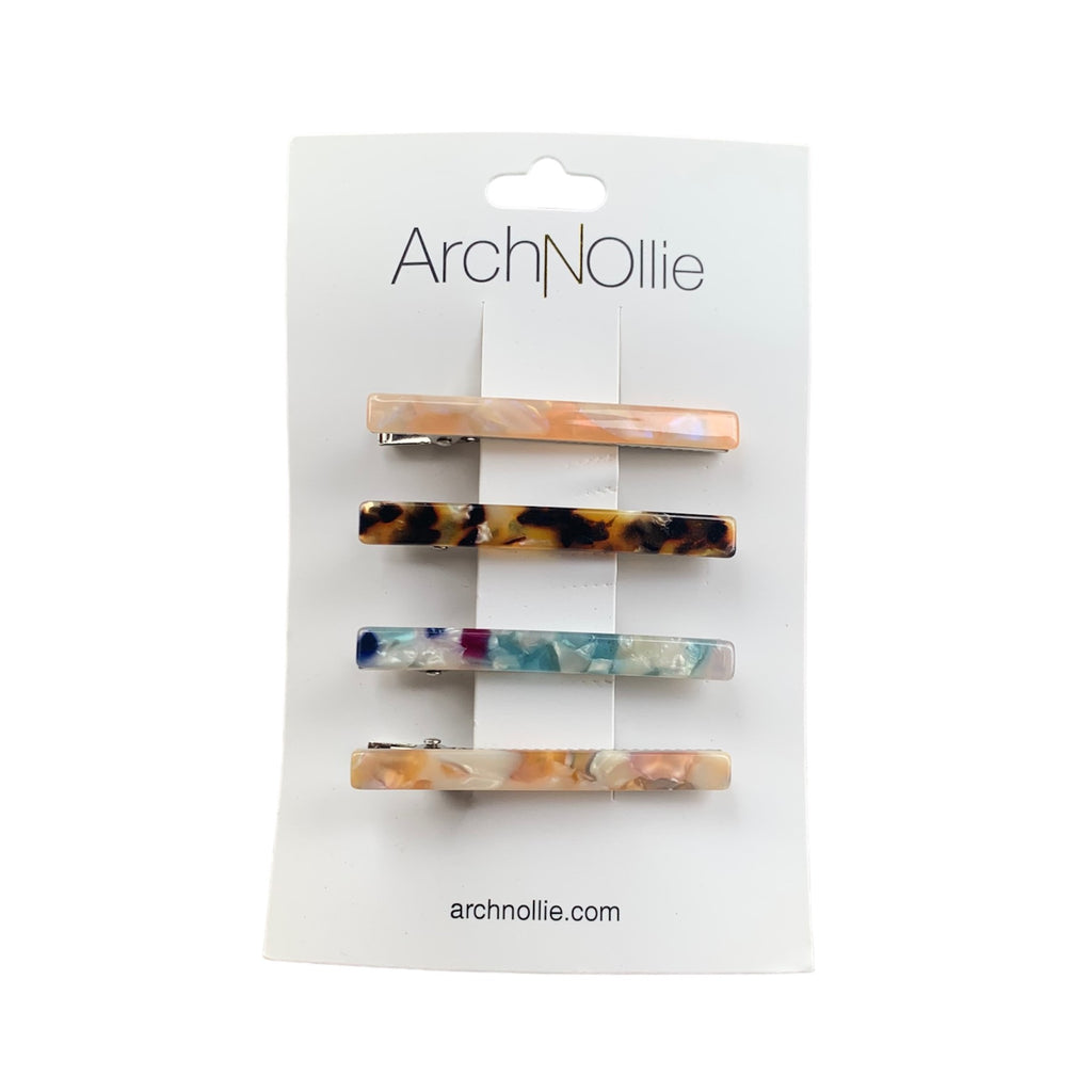 Zoe Thin Acrylic Clips x 4