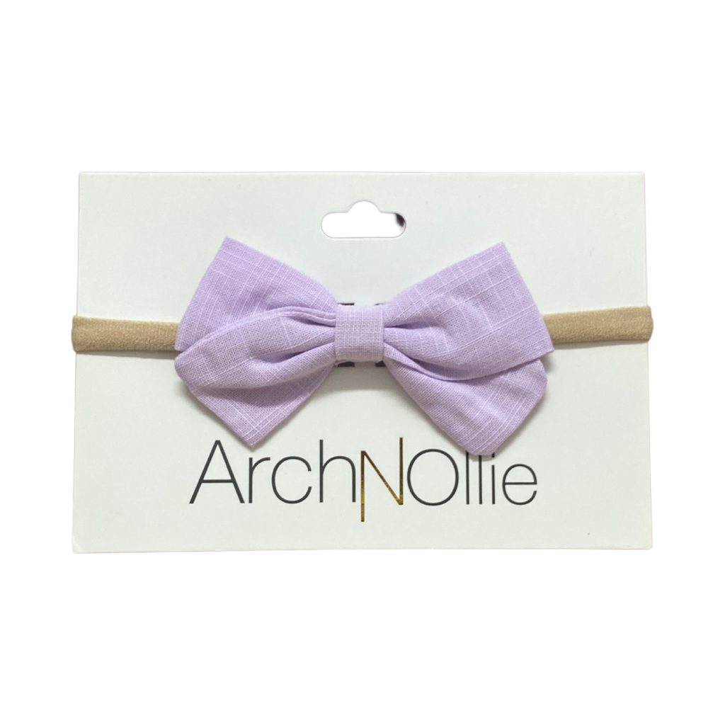 Sophia Linen Bow - Lavender