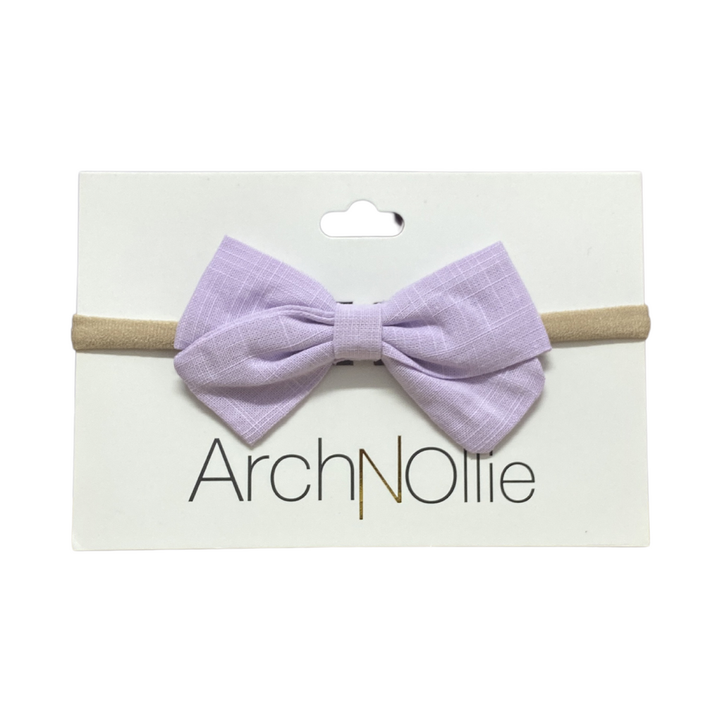 Sophia Linen Bow - Lavender