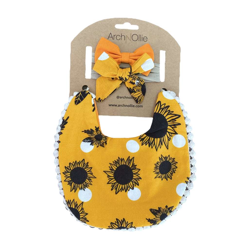 Bib & Bow Set - Sunflower