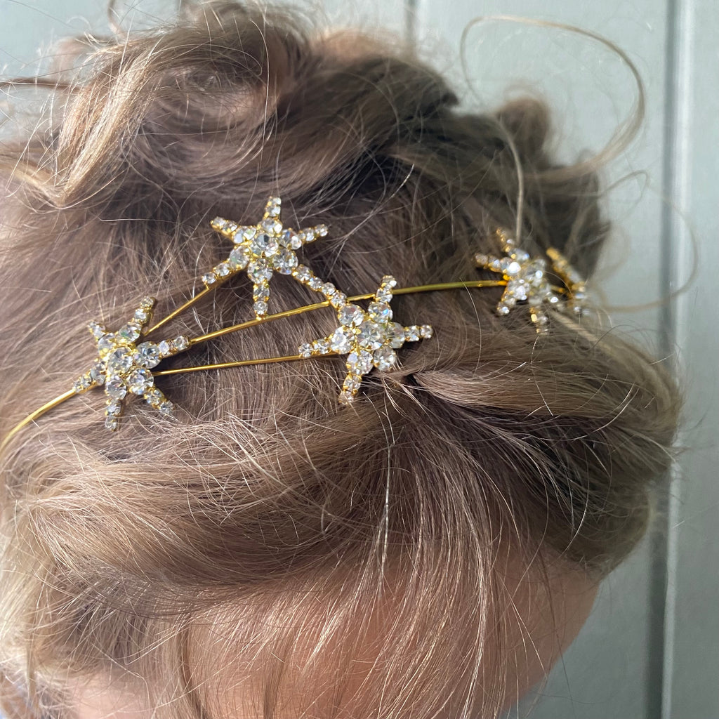 Yuletide' Star Christmas Crown Tiara - Silver
