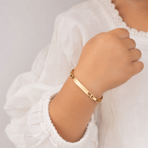 18K Gold Plating Engraved Plate Heart