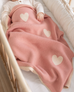 Lightweight Cotton Baby Blanket -Pink Heart
