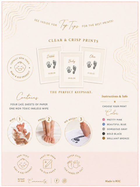 Inkless Print Kit BLACK - Footprint & Handprint Print Kit