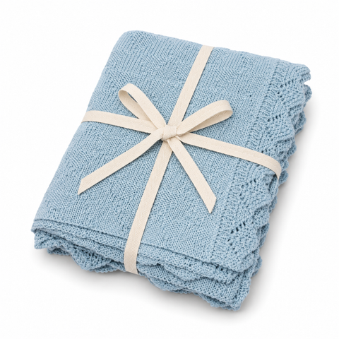 Cotton Cellular Baby Blanket - Blue