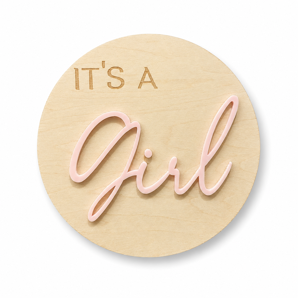 It's a Girl - Pink Milestone Disc Sml