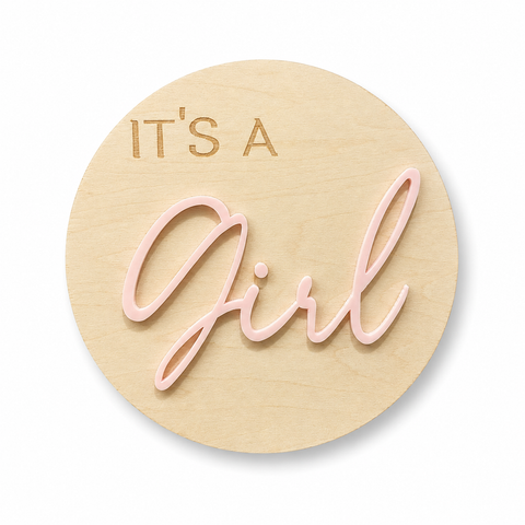 It's a Girl - Pink Milestone Disc Sml