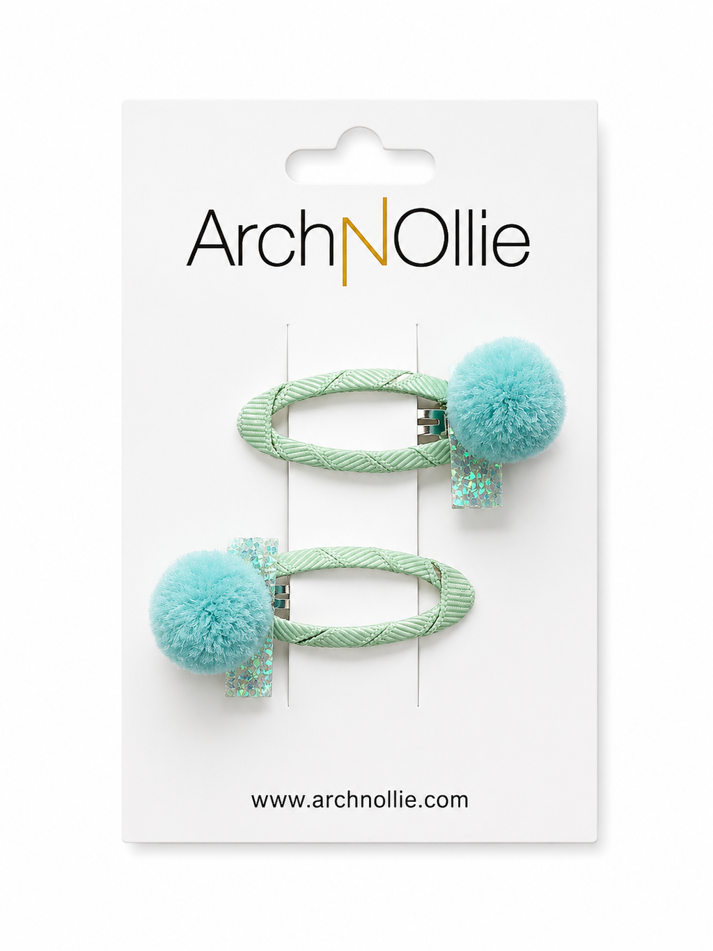 Pom Pom Clip Set - Blue