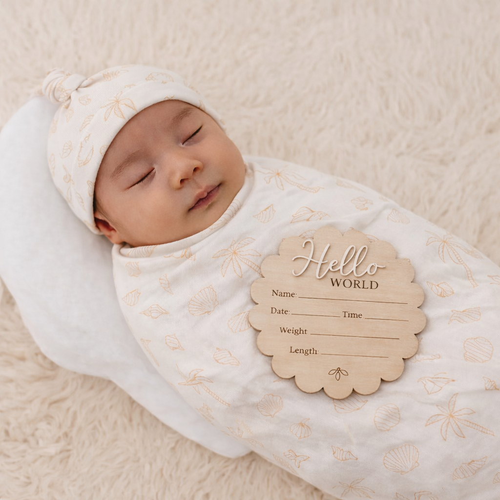 Neutral Beach Swaddle Jersey Set