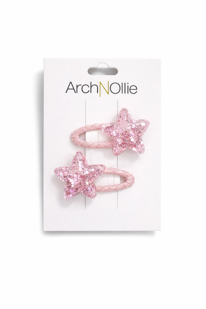 Star Sequin Snaps - Pink