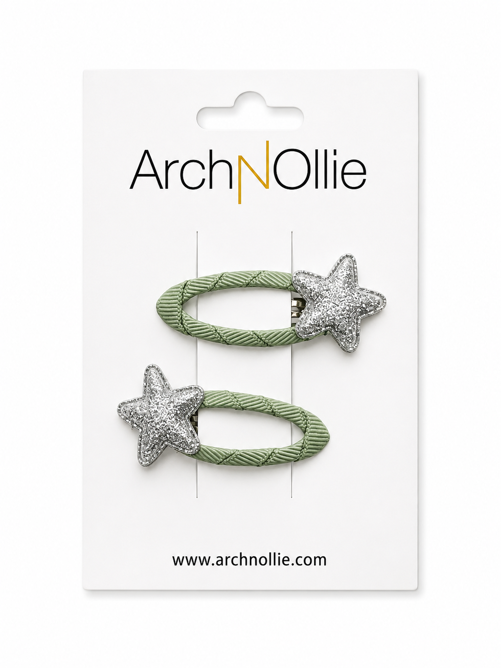 Single Puffy Star - 2 Clip Set Silver