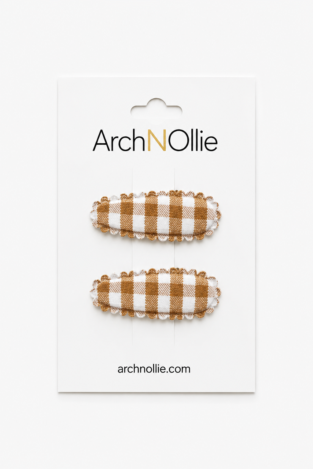 Mini Coco Snaps Twin Pack - Denver Gingham Brown