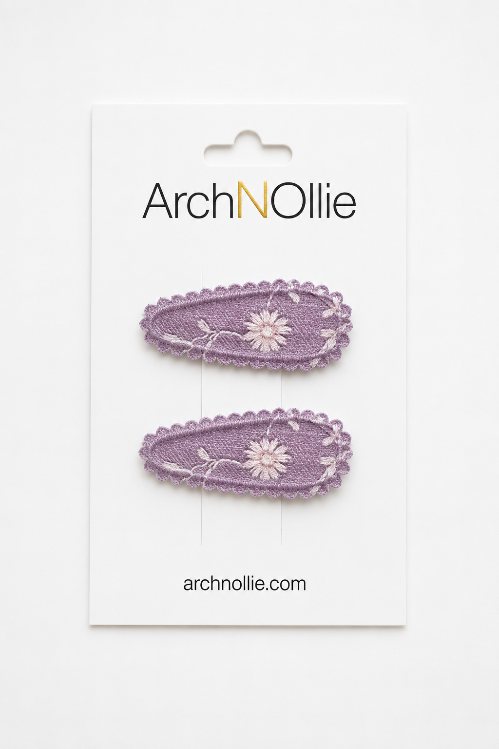 Mini Coco Snaps Twin Pack - Lavender embroidery