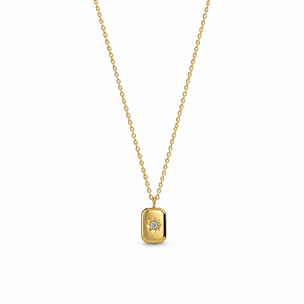 18K Gold Plated Necklace - Princess Drop
