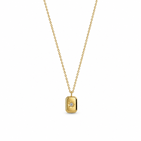 18K Gold Plated Necklace - Princess Drop