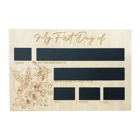 Hummingbird Reversible First Day / Last day Memory boards Hummingbird