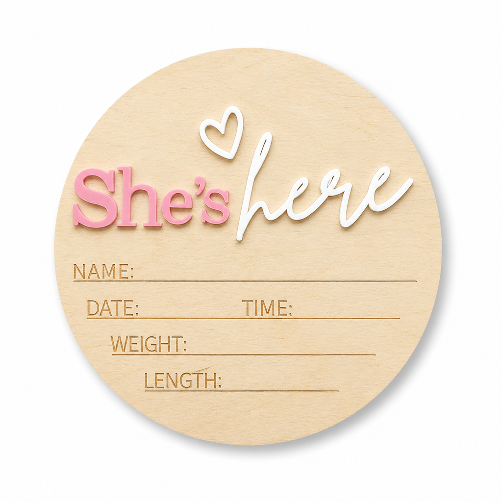 Hello World - She's here Pink/White