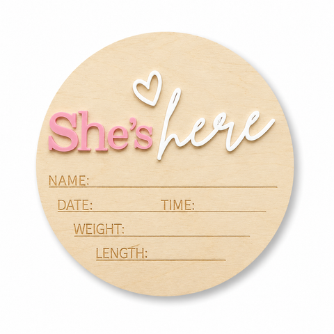 Hello World - She's here Pink/White