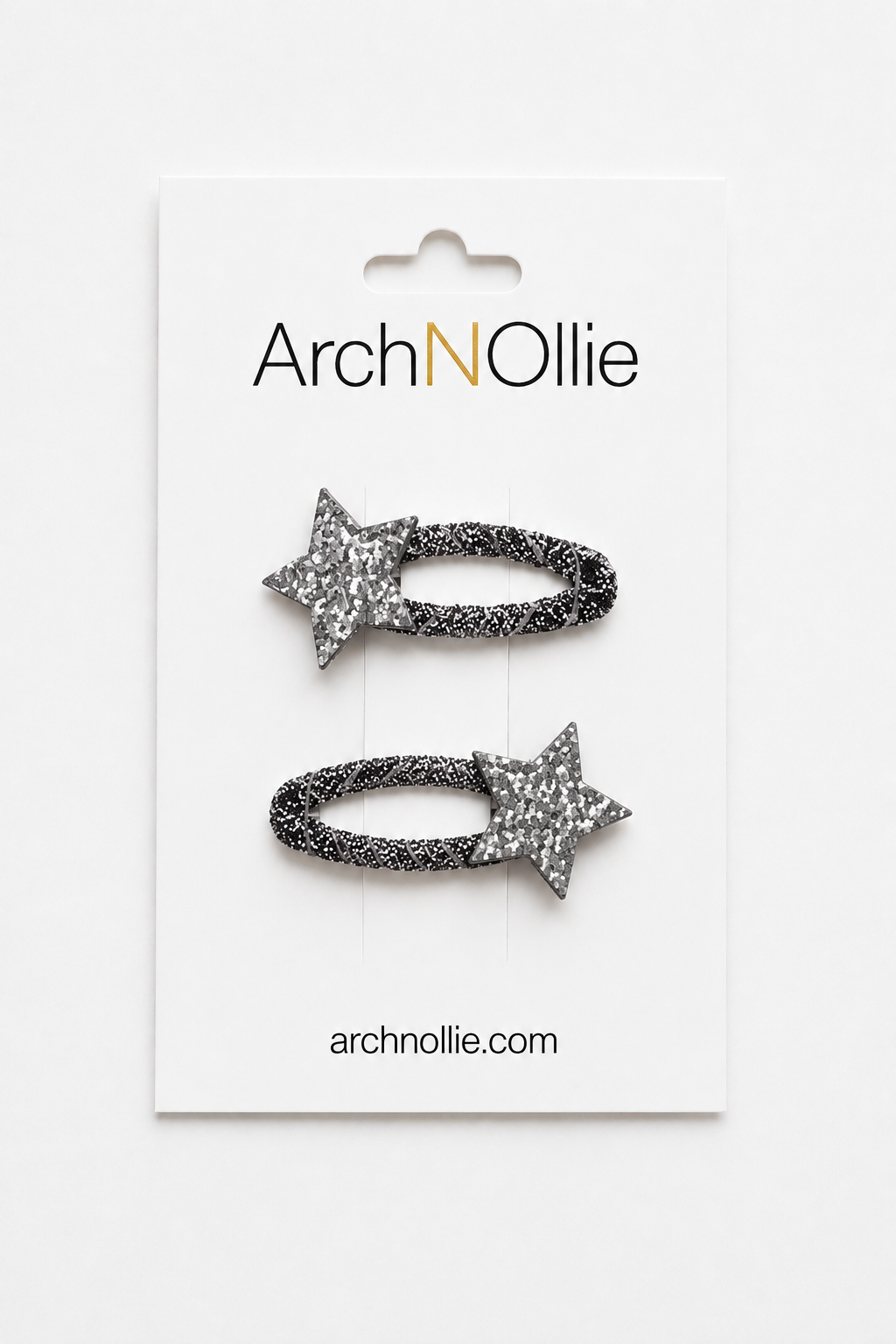 Mini Glitter Stars - 2 Set Black