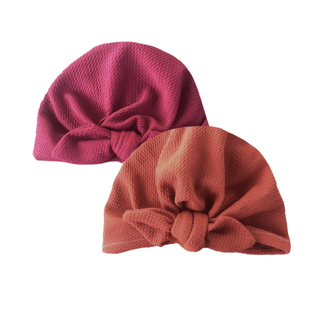 Parelli knotted turban hat - Rust linen
