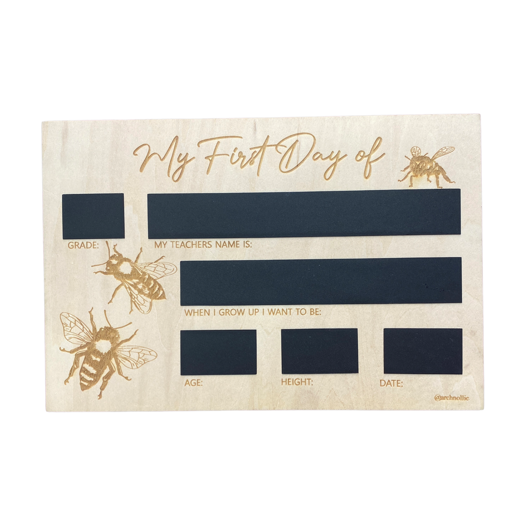 Bee Reversible First Day / Last day Memory boards