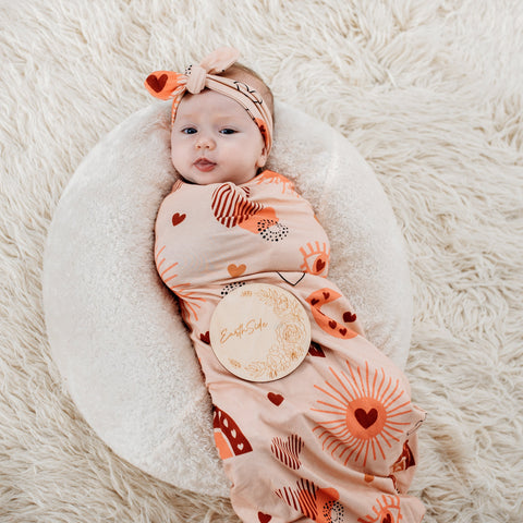 Love Bug Jersey Gift Set Swaddle with accessories