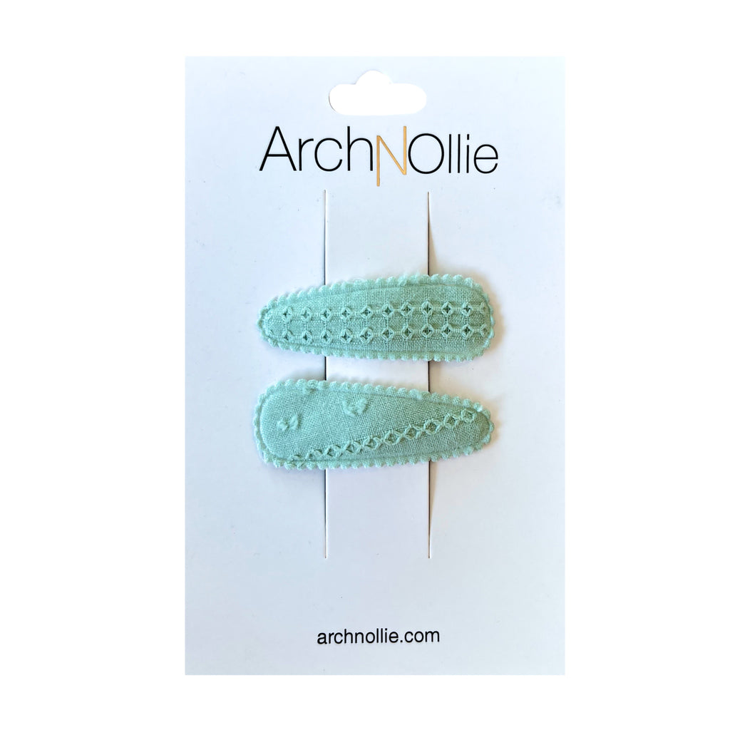 Broderie Anglaise Twin Pack - Sea foam Green